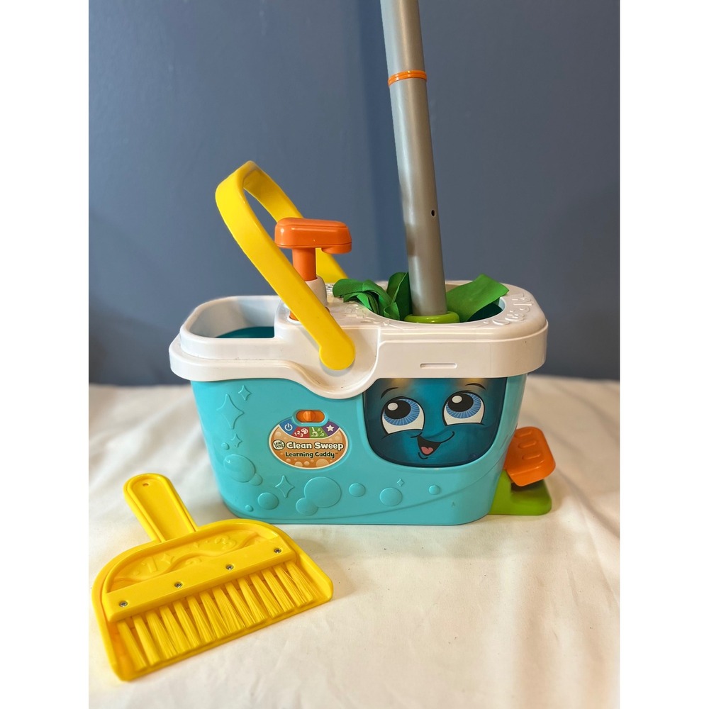LeapFrog Clean Sweep Learning Caddy Interactive Toy Bucket Mop Dustpan & Brush
